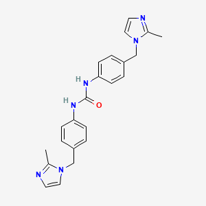 molecular formula C23H24N6O B6006334 N,N'-bis{4-[(2-methyl-1H-imidazol-1-yl)methyl]phenyl}urea 