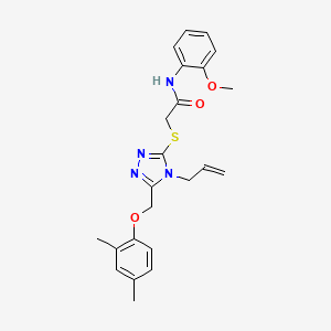 molecular formula C23H26N4O3S B6006335 2-({4-allyl-5-[(2,4-dimethylphenoxy)methyl]-4H-1,2,4-triazol-3-yl}thio)-N-(2-methoxyphenyl)acetamide 