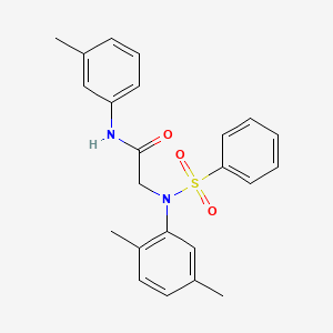 molecular formula C23H24N2O3S B6006338 N~2~-(2,5-dimethylphenyl)-N~1~-(3-methylphenyl)-N~2~-(phenylsulfonyl)glycinamide 