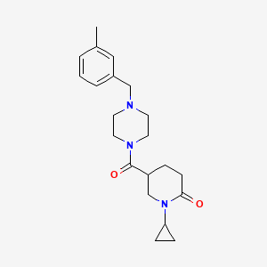 molecular formula C21H29N3O2 B6006353 1-cyclopropyl-5-{[4-(3-methylbenzyl)-1-piperazinyl]carbonyl}-2-piperidinone 