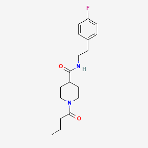 molecular formula C18H25FN2O2 B6006357 1-butyryl-N-[2-(4-fluorophenyl)ethyl]-4-piperidinecarboxamide 