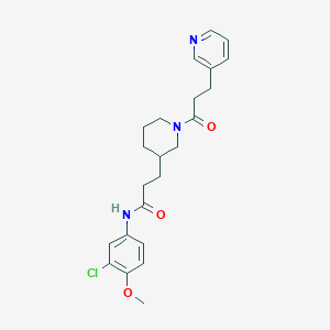 N-(3-chloro-4-methoxyphenyl)-3-{1-[3-(3-pyridinyl)propanoyl]-3-piperidinyl}propanamide