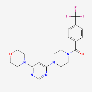molecular formula C20H22F3N5O2 B6006373 4-(6-{4-[4-(trifluoromethyl)benzoyl]-1-piperazinyl}-4-pyrimidinyl)morpholine 