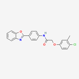 molecular formula C22H17ClN2O3 B6006383 N-[4-(1,3-benzoxazol-2-yl)phenyl]-2-(4-chloro-3-methylphenoxy)acetamide 