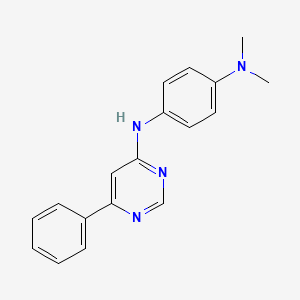 molecular formula C18H18N4 B6006395 N,N-dimethyl-N'-(6-phenylpyrimidin-4-yl)benzene-1,4-diamine 