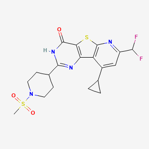 9-cyclopropyl-7-(difluoromethyl)-2-[1-(methylsulfonyl)-4-piperidinyl]pyrido[3',2':4,5]thieno[3,2-d]pyrimidin-4(3H)-one