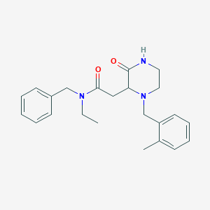 molecular formula C23H29N3O2 B6006424 N-benzyl-N-ethyl-2-[1-(2-methylbenzyl)-3-oxo-2-piperazinyl]acetamide 
