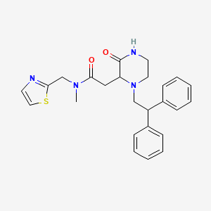 molecular formula C25H28N4O2S B6006440 2-[1-(2,2-diphenylethyl)-3-oxo-2-piperazinyl]-N-methyl-N-(1,3-thiazol-2-ylmethyl)acetamide 