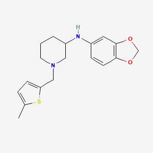molecular formula C18H22N2O2S B6006445 N-1,3-benzodioxol-5-yl-1-[(5-methyl-2-thienyl)methyl]-3-piperidinamine 