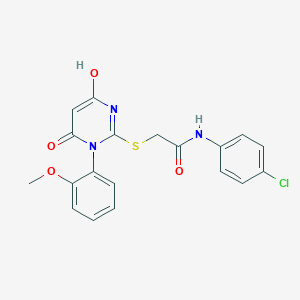 molecular formula C19H16ClN3O4S B6006447 N-(4-chlorophenyl)-2-{[4-hydroxy-1-(2-methoxyphenyl)-6-oxo-1,6-dihydro-2-pyrimidinyl]thio}acetamide 