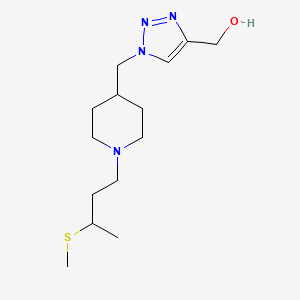 molecular formula C14H26N4OS B6006453 [1-({1-[3-(methylthio)butyl]-4-piperidinyl}methyl)-1H-1,2,3-triazol-4-yl]methanol trifluoroacetate (salt) 