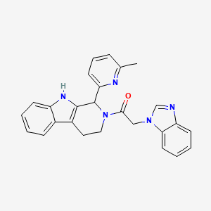 molecular formula C26H23N5O B6006472 2-(1H-benzimidazol-1-ylacetyl)-1-(6-methyl-2-pyridinyl)-2,3,4,9-tetrahydro-1H-beta-carboline 