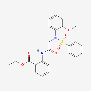 molecular formula C24H24N2O6S B6006480 ethyl 2-{[N-(2-methoxyphenyl)-N-(phenylsulfonyl)glycyl]amino}benzoate 