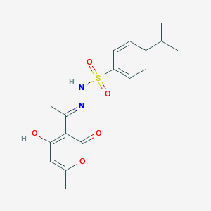 molecular formula C17H20N2O5S B6006488 N'-[1-(4-hydroxy-6-methyl-2-oxo-2H-pyran-3-yl)ethylidene]-4-isopropylbenzenesulfonohydrazide 