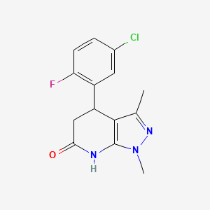 4-(5-chloro-2-fluorophenyl)-1,3-dimethyl-1,4,5,7-tetrahydro-6H-pyrazolo[3,4-b]pyridin-6-one