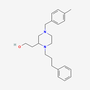 molecular formula C23H32N2O B6006523 2-[4-(4-methylbenzyl)-1-(3-phenylpropyl)-2-piperazinyl]ethanol 