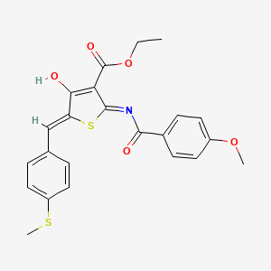 ethyl 2-[(4-methoxybenzoyl)amino]-5-[4-(methylthio)benzylidene]-4-oxo-4,5-dihydro-3-thiophenecarboxylate