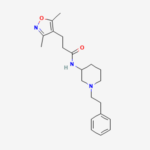 molecular formula C21H29N3O2 B6006543 3-(3,5-dimethyl-4-isoxazolyl)-N-[1-(2-phenylethyl)-3-piperidinyl]propanamide 