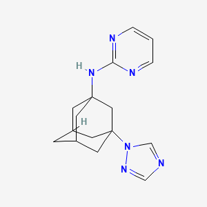 molecular formula C16H20N6 B6006583 N-[3-(1H-1,2,4-triazol-1-yl)-1-adamantyl]-2-pyrimidinamine 