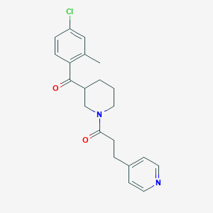 molecular formula C21H23ClN2O2 B6006584 (4-chloro-2-methylphenyl){1-[3-(4-pyridinyl)propanoyl]-3-piperidinyl}methanone 