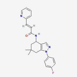 molecular formula C23H23FN4O B6006591 (2E)-N-[1-(4-fluorophenyl)-6,6-dimethyl-4,5,6,7-tetrahydro-1H-indazol-4-yl]-3-(2-pyridinyl)acrylamide 
