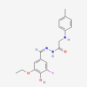 molecular formula C18H20IN3O3 B6006598 N'-(3-ethoxy-4-hydroxy-5-iodobenzylidene)-2-[(4-methylphenyl)amino]acetohydrazide 