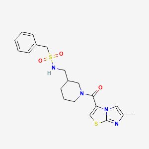 molecular formula C20H24N4O3S2 B6006614 N-({1-[(6-methylimidazo[2,1-b][1,3]thiazol-3-yl)carbonyl]-3-piperidinyl}methyl)-1-phenylmethanesulfonamide 