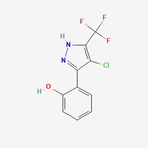 molecular formula C10H6ClF3N2O B6006618 2-[4-chloro-5-(trifluoromethyl)-1H-pyrazol-3-yl]phenol 