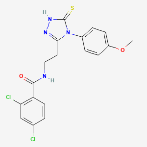 molecular formula C18H16Cl2N4O2S B6006619 2,4-dichloro-N-{2-[5-mercapto-4-(4-methoxyphenyl)-4H-1,2,4-triazol-3-yl]ethyl}benzamide 