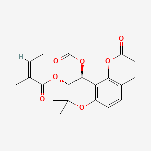 molecular formula C21H22O7 B600662 [(9R,10S)-10-乙酰氧基-8,8-二甲基-2-氧代-9,10-二氢吡喃[2,3-f]色烯-9-基] (Z)-2-甲基丁-2-烯酸酯 CAS No. 73069-25-7