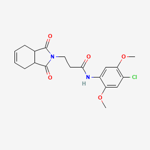 molecular formula C19H21ClN2O5 B6006626 N-(4-chloro-2,5-dimethoxyphenyl)-3-(1,3-dioxo-1,3,3a,4,7,7a-hexahydro-2H-isoindol-2-yl)propanamide 
