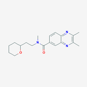 molecular formula C19H25N3O2 B6006630 N,2,3-trimethyl-N-[2-(tetrahydro-2H-pyran-2-yl)ethyl]-6-quinoxalinecarboxamide 