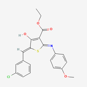molecular formula C21H18ClNO4S B6006637 ethyl 5-(3-chlorobenzylidene)-2-[(4-methoxyphenyl)amino]-4-oxo-4,5-dihydro-3-thiophenecarboxylate 