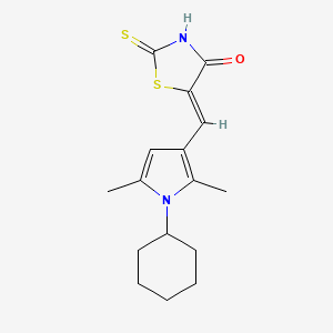molecular formula C16H20N2OS2 B6006644 5-[(1-cyclohexyl-2,5-dimethyl-1H-pyrrol-3-yl)methylene]-2-thioxo-1,3-thiazolidin-4-one 