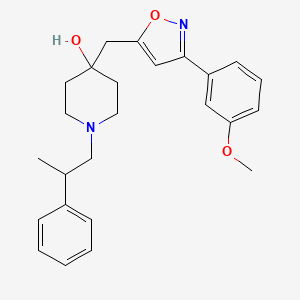 molecular formula C25H30N2O3 B6006649 4-{[3-(3-methoxyphenyl)-5-isoxazolyl]methyl}-1-(2-phenylpropyl)-4-piperidinol 