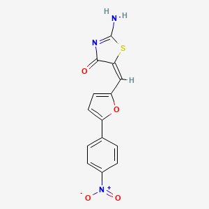 molecular formula C14H9N3O4S B6006671 2-imino-5-{[5-(4-nitrophenyl)-2-furyl]methylene}-1,3-thiazolidin-4-one 