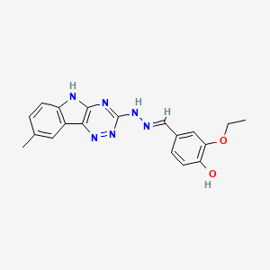 molecular formula C19H18N6O2 B6006682 3-ethoxy-4-hydroxybenzaldehyde (8-methyl-5H-[1,2,4]triazino[5,6-b]indol-3-yl)hydrazone 