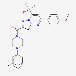 molecular formula C29H32F3N5O2 B6006686 2-{[4-(1-adamantyl)piperazin-1-yl]carbonyl}-5-(4-methoxyphenyl)-7-(trifluoromethyl)pyrazolo[1,5-a]pyrimidine 