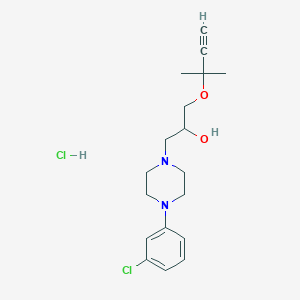 molecular formula C18H26Cl2N2O2 B6006691 1-[4-(3-chlorophenyl)-1-piperazinyl]-3-[(1,1-dimethyl-2-propyn-1-yl)oxy]-2-propanol hydrochloride 