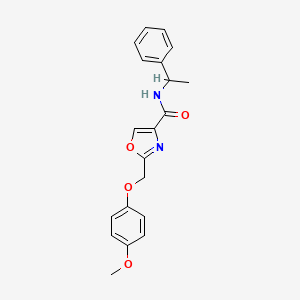 molecular formula C20H20N2O4 B6006709 2-[(4-methoxyphenoxy)methyl]-N-(1-phenylethyl)-1,3-oxazole-4-carboxamide 