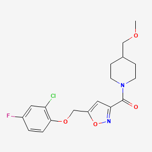 molecular formula C18H20ClFN2O4 B6006717 1-({5-[(2-chloro-4-fluorophenoxy)methyl]-3-isoxazolyl}carbonyl)-4-(methoxymethyl)piperidine 