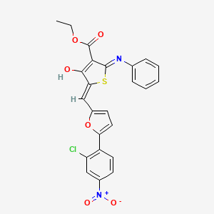 molecular formula C24H17ClN2O6S B6006722 ethyl 2-anilino-5-{[5-(2-chloro-4-nitrophenyl)-2-furyl]methylene}-4-oxo-4,5-dihydro-3-thiophenecarboxylate 
