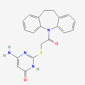 molecular formula C20H18N4O2S B6006733 6-amino-2-{[2-(10,11-dihydro-5H-dibenzo[b,f]azepin-5-yl)-2-oxoethyl]thio}-4(3H)-pyrimidinone 