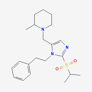 molecular formula C21H31N3O2S B6006740 1-{[2-(isopropylsulfonyl)-1-(2-phenylethyl)-1H-imidazol-5-yl]methyl}-2-methylpiperidine 