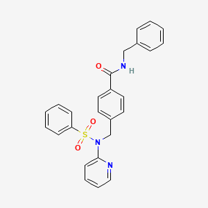 molecular formula C26H23N3O3S B6006749 N-benzyl-4-{[(phenylsulfonyl)(2-pyridinyl)amino]methyl}benzamide 