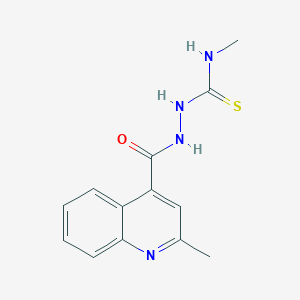 molecular formula C13H14N4OS B6006760 N-methyl-2-[(2-methyl-4-quinolinyl)carbonyl]hydrazinecarbothioamide 