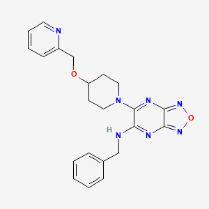 molecular formula C22H23N7O2 B6006775 N-benzyl-6-[4-(2-pyridinylmethoxy)-1-piperidinyl][1,2,5]oxadiazolo[3,4-b]pyrazin-5-amine 
