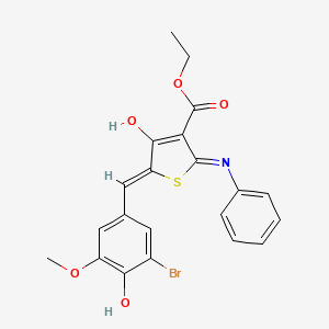 molecular formula C21H18BrNO5S B6006787 ethyl 2-anilino-5-(3-bromo-4-hydroxy-5-methoxybenzylidene)-4-oxo-4,5-dihydro-3-thiophenecarboxylate 