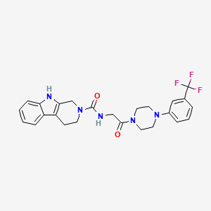 molecular formula C25H26F3N5O2 B6006808 N-(2-oxo-2-{4-[3-(trifluoromethyl)phenyl]-1-piperazinyl}ethyl)-1,3,4,9-tetrahydro-2H-beta-carboline-2-carboxamide 