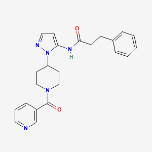 3-phenyl-N-{1-[1-(3-pyridinylcarbonyl)-4-piperidinyl]-1H-pyrazol-5-yl}propanamide